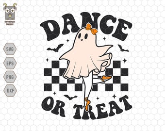Baila o trátalo Svg, Lindo fantasma de ballet Svg, Profesor de baile espeluznante Svg, Amante de la danza Svg de Halloween, Bailarina de ballet Svg, Lindo fantasma Png, Bailarina Boo