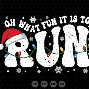 Åh, vad det är att springa svg, spring på jul svg, retro löpnings svg, jullöpare svg, julkul löpnings svg, julmössa julbelysning svg