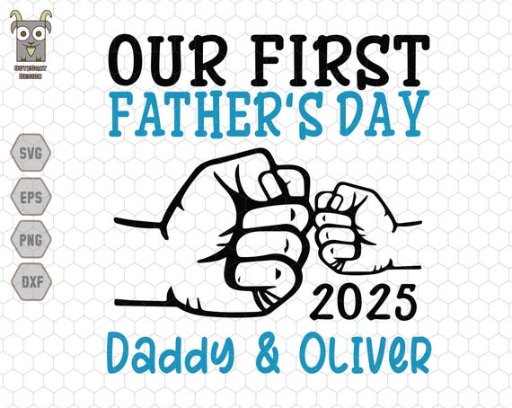 Personalized Our First Father's Day Svg, Custom Father's Day Svg
