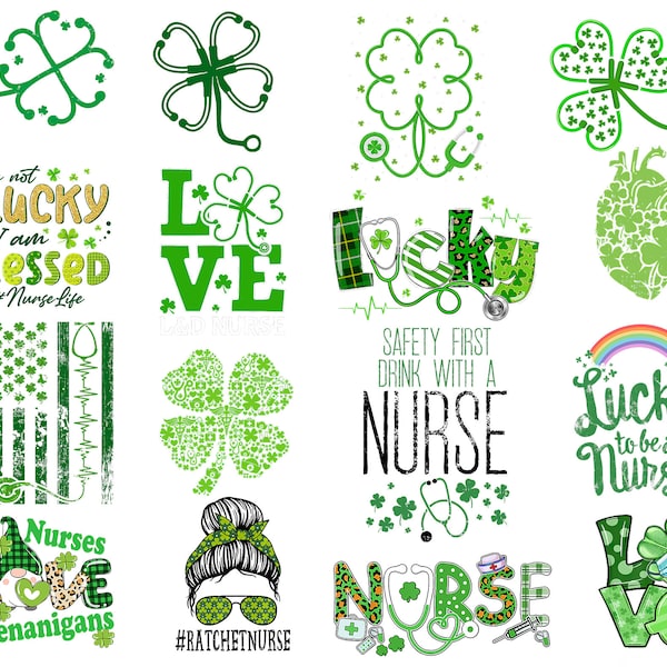 St Patrick's Day Nurse Png, Lucky Nurse Png, Nurse Life St Patrick Png, Green Nurse Png, Lucky Nurse Png, Shamrock Png, Stethoscope Png