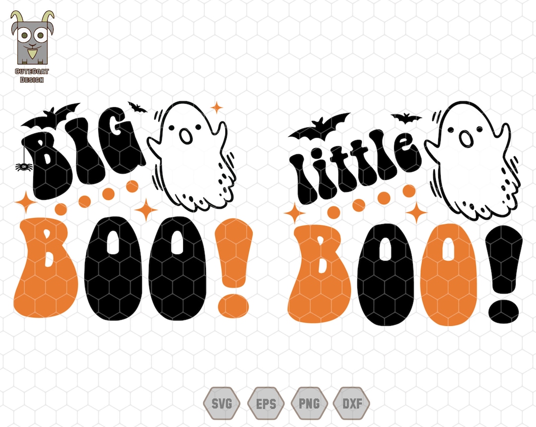 Big Boo and Little Boo Svg, Halloween Couple Svg, Halloween Sibling Svg