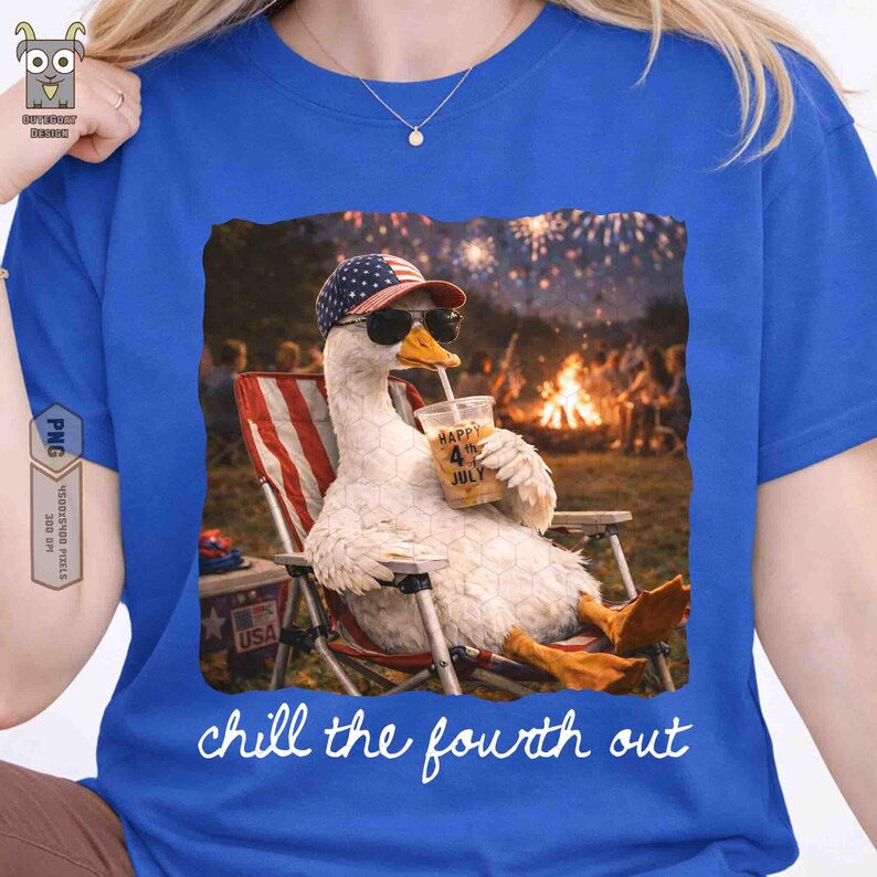 Paquete PNG de Chill The Fourth Out, Ganso patriótico, perro, gato, ganso, mapache, hielo, bebida, café PNG, Feliz 4 de julio, Día de la Independencia, Ambiente estadounidense imagen 3