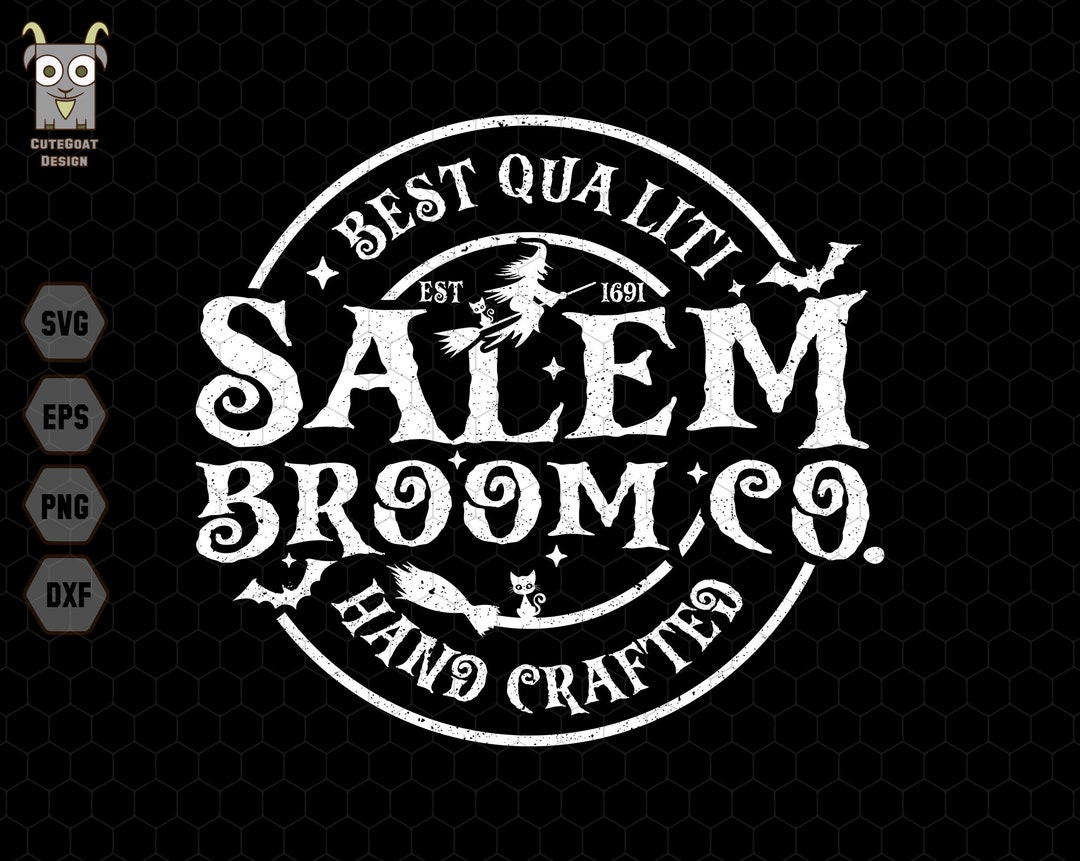 Salem Broom Co. Svg Hand Crafted Svg Witch Salem Svg Cute - Etsy
