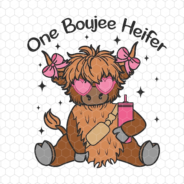 One Boujee Heifer Svg, Highland Cow Svg, Stanley Inspired Belt Bag Svg, Happy Valentine's Day Svg, Cute Dairy Cow Svg, Trendy Valentine Pink