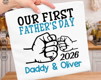 Personalized Our First Father's Day Svg, Custom Father's Day Svg