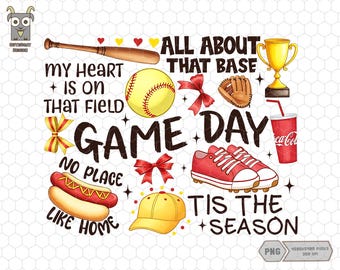 Game Day Softball Png, At The Ballpark, Tis The Season Png, Retro Softball Mom Png, Softball Season Png, Funny SoftballPng, Mom Coquette Bow