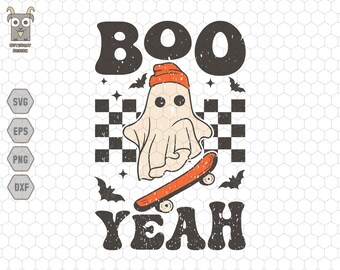 Boo Yeah Svg, Cute Ghost Svg, Retro Halloween Svg, Boo Jee Svg, Boy ...