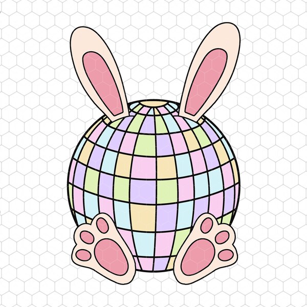 Retro Easter Bunny Disco Ball Svg, Happy Easter Day Svg, Retro Easter Svg, Easter Bunny Peeps Svg, Easter Egg Svg,  Cute Easter Svg, Peeps