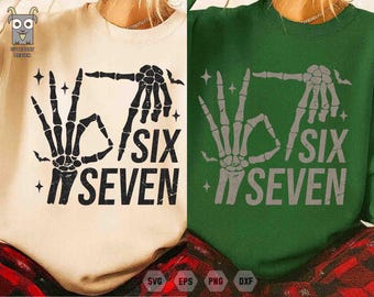 Funny Halloween Svg, Skeleton Hand 67 Svg, Six Seven Svg, Haunted by 6-7 Halloween Svg, Funny Spooky Meme Svg, Trendy Halloween Svg,67 Shirt