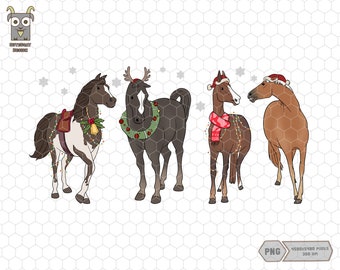 Christmas Horse Png, Animal Christmas Png, Western Christmas Png, Cowboy Christmas Png, Horse Lover Png, Farm Animal Png, Instant Download