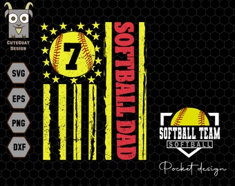 Personalized Softball Dad Svg, Customized Softball Dad, Personalized Softball Shirt, Sport Dad Svg, Softball Svg, Gift For Dad, Father&#39;s Day