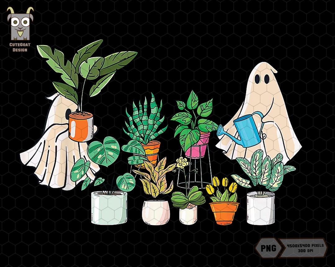 Ghost Plant Lady Png, Ghost Plant Png, Plant Lover Gift, Halloween ...