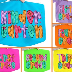 First Day of School Png Bundle, Kindergarten to 5th Grade, Back To School, Checkered Grade Png, Teacher Appreciation Png, Preppy Teacher Png