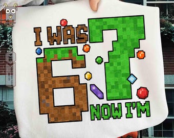 Retro "Eu tinha 6, agora tenho 7" Aniversário Png, Presente para Meninos Png, Seis Sete Png, Presentes de Aniversário, Meme Viral 67, Png Fofo Seis Sete, Adolescente Engraçado