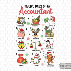12 días de un contable Png, Contador alegre y alegre Png, Contador favorito de Papá Noel Png, Fiesta de oficina navideña Png, Vida de contable Png