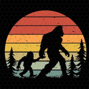 Dad And Son Bigfoot Svg, Dad Squatch Svg, Bigfoot Dad Svg, Fatherhood Svg, Father&#39;s Day Svg, Best Dad Ever, Svg file for Cricut, Retro Dad