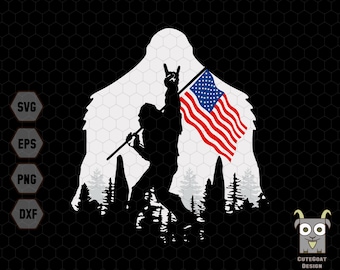 Bigfoot 4th of July Svg, Bigfoot American USA Flag, Patriotic Svg, Bigfoot Believers Svg, Bigfoot  Sasquatch Svg, Patriotic Svg, 4th Of July