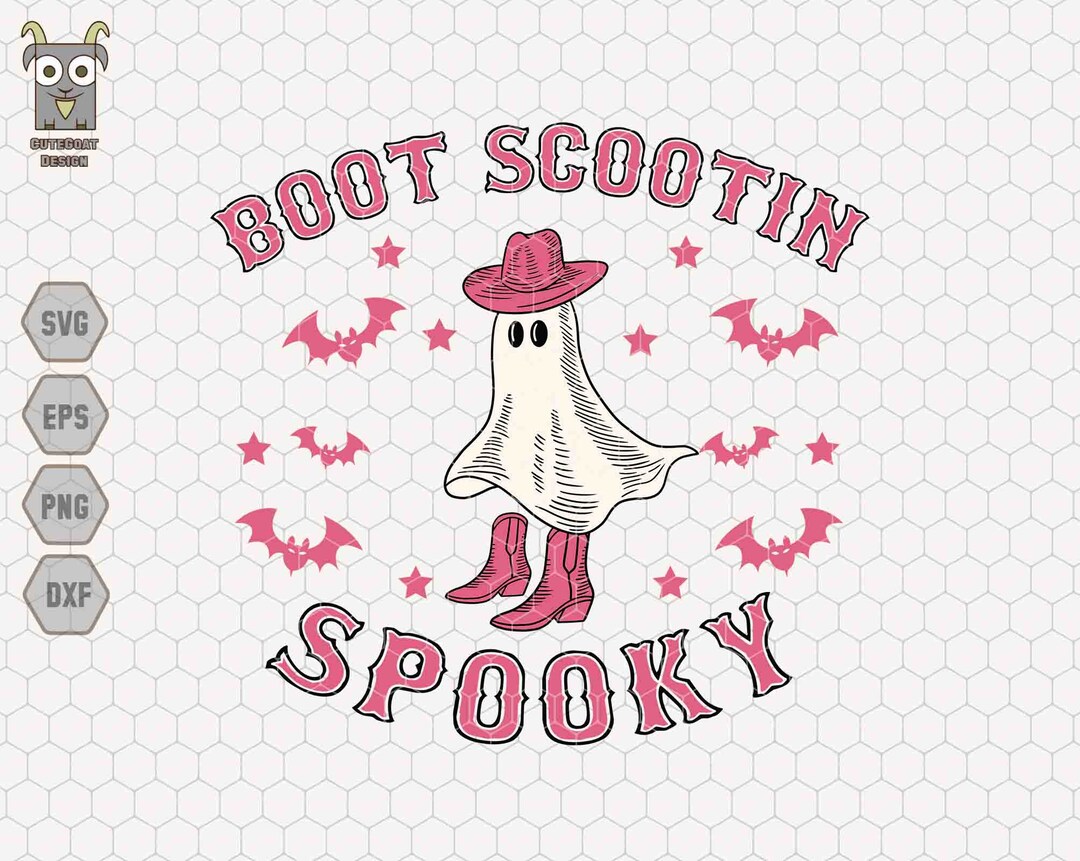 Boot Scootin Spooky Svg Western Ghost Svg Retro Halloween - Etsy