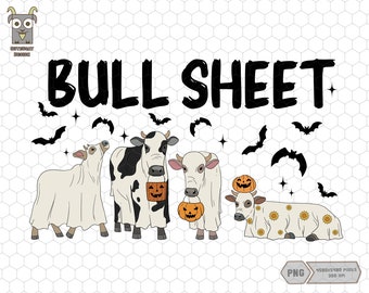 Bull Sheet PNG, Halloween Png, Bull Cow Png, Ghost Cows Png, Funny Cow Png, Spooky Pumpkin, Cow Lover, Spooky Season Png, Instant Download