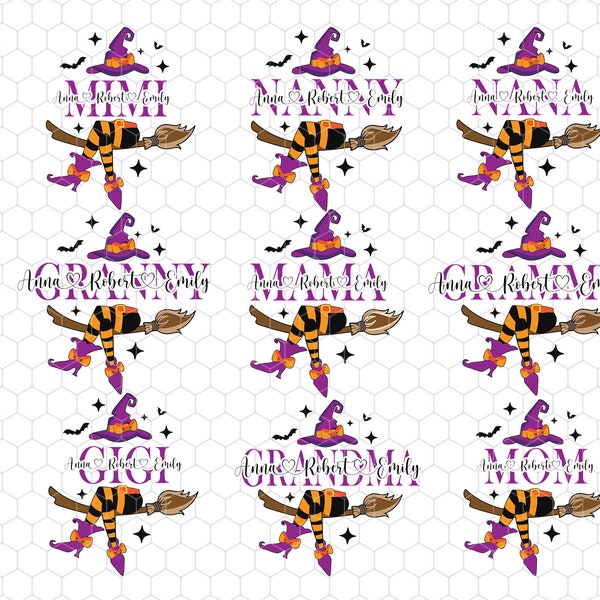 Personalized Family Witch Halloween Svg Bundle, Halloween Custom Svg, Spooky Season Svg, Family Shirt,Witch Family Svg, Broom Witchcraft Svg