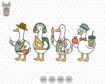 Gans zurück zu Schulsvg, gerade eine Schulganss-Svg, niedliche Studentengans-Svg, lustige Klassenzimmer-Tier-Svg, dumme Gans-Studenten-Svg, Lehrergans
