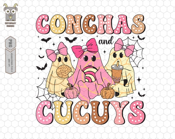 Conchas And Cucuys Png, Mexican Ghost Png, Spooky Conchas Png, Pantasmas Png, Cute Ghost Svg, Coquette Bow Ghost Png, Conchas Sublimation