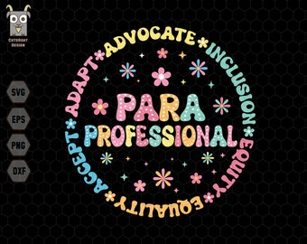 Paraprofessionell Svg, Para-skjorta Svg, Retro Lärare Svg, Tillbaka till skolan Svg, 1:a dagen i skolan Svg, Para Tour Svg, Dalmatinerprickar