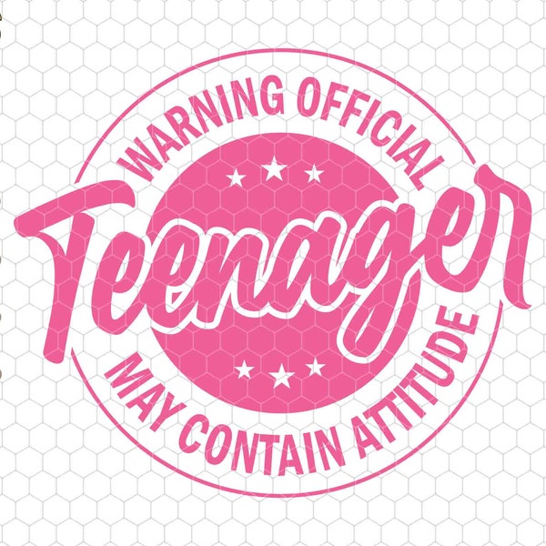 Warning Official Teenager May Contain Attitude Svg, In My Teenager Era Svg, Girls Birthday, Official Teenager Svg, Digital File Svg, Cricut