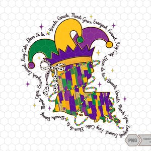Coup de pinceau de carte du mardi gras de la Louisiane png, mardi gras png, fleur de lys png, saison du carnaval png, défilé du festival png, téléchargement par sublimation
