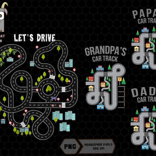 Daddy's Car Track Png Bundle, Cars on Daddy's Back, Father and Son Png, Funny Fathers Day Png, Grandpa Car Track Png, Racing Dad Png,Dad Png