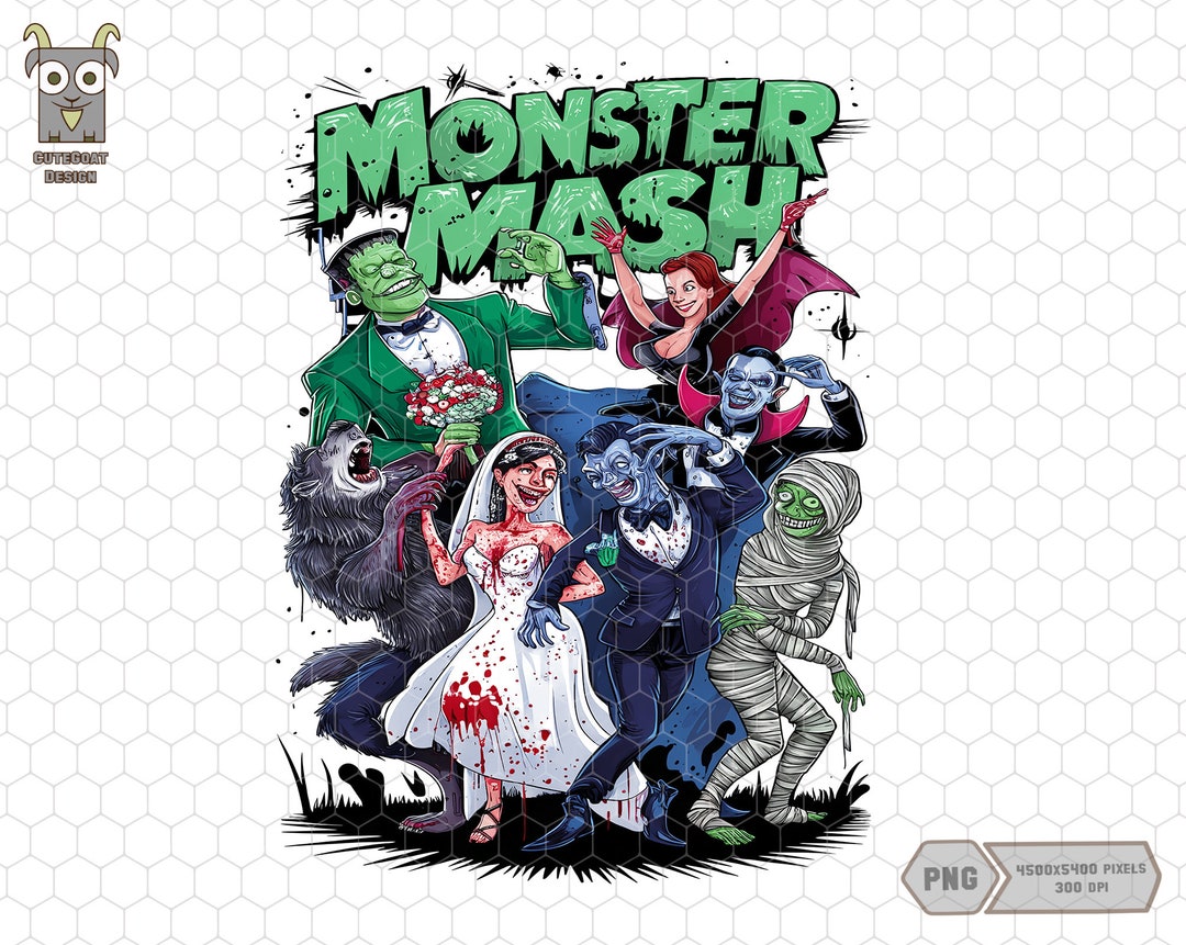Monster Mash Png, Retro Halloween Png, Monster Halloween Png, Vintage ...