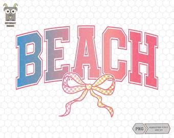 Beach Png, Beach Coquette Bow Png, Hello Summer Png, Summer Vacation Png, Summer Vibes 2025 Png, Palm Png, Trendy Summer Png, Varsity Beach