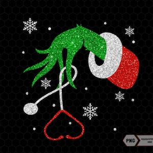 Christmas Nurse Png, Stethoscope Doctor Png, Nurse Life Png, Nurse Studen, RN Png, Faux Sequin, Funny Christmas Png