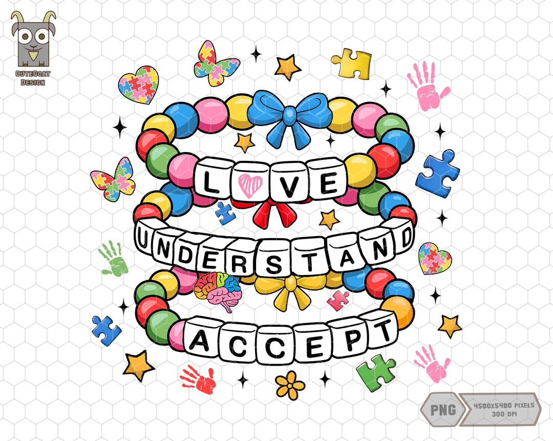 Love Understand Accept Png, Be Kind Png, Autism Mama Png, Autism ...