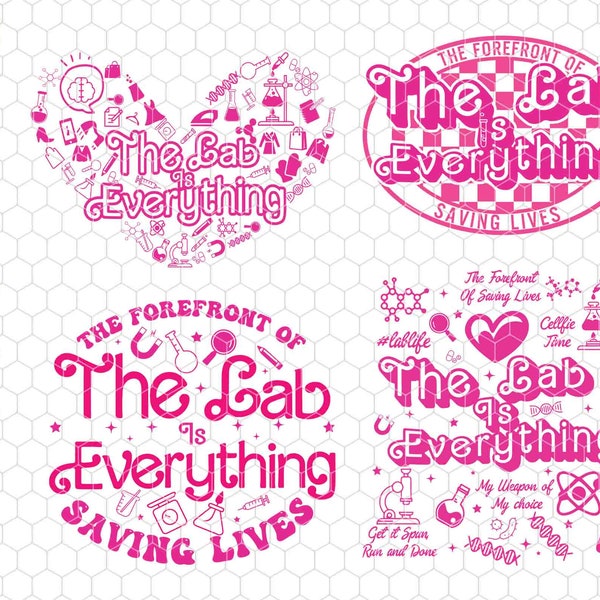 The Lab Everything Saving Lives Svg Bundle, Retro Pink Lab Week 2024 Svg, Medical Lab Science Svg, Microbiology, Laboratory, Lab Tech Svg