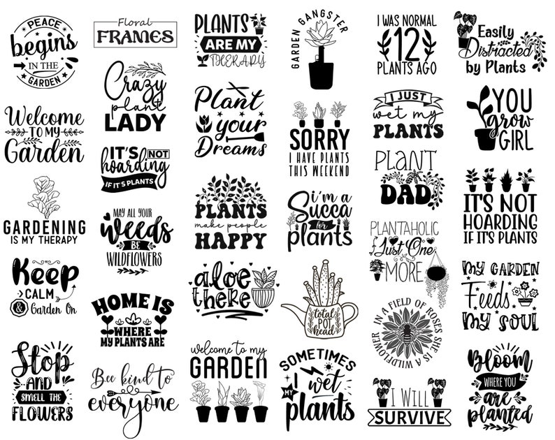 200 Plant Lover Svg Bundle Plant Svg Plant Quotes Svg Etsy