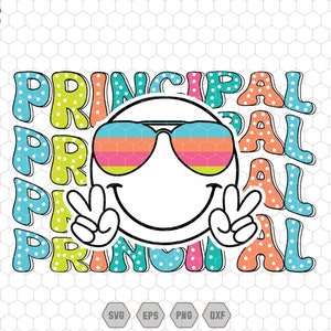 Principal Dalmatian Dots Svg, Principal Shirt Svg, Principal Era Svg, Teacher Svg, Back To School Svg, 1st Day Of School Svg, Retro Teacher