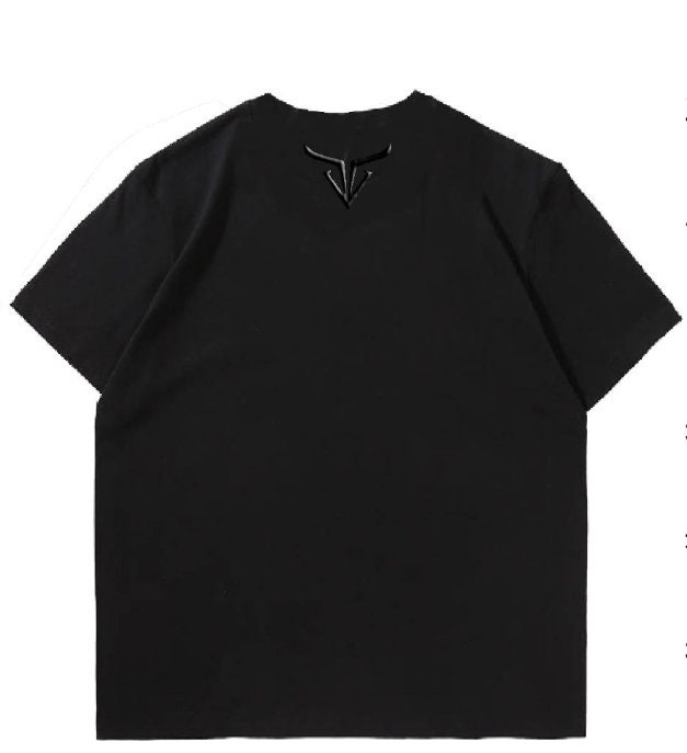 Black Embellished Text T-Shirt