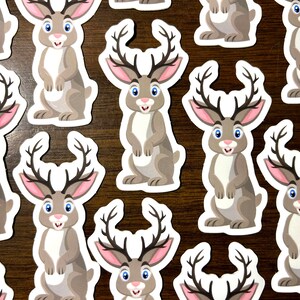 Jackalope Sticker / Jackrabbit Sticker / Folklore Sticker / Cute Animal Sticker / Laptop Sticker / Vinyl Sticker