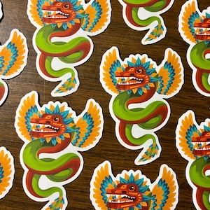 Quetzalcóatl Sticker / Winged serpent Sticker / Creature Sticker / Laptop Sticker / Vinyl Sticker