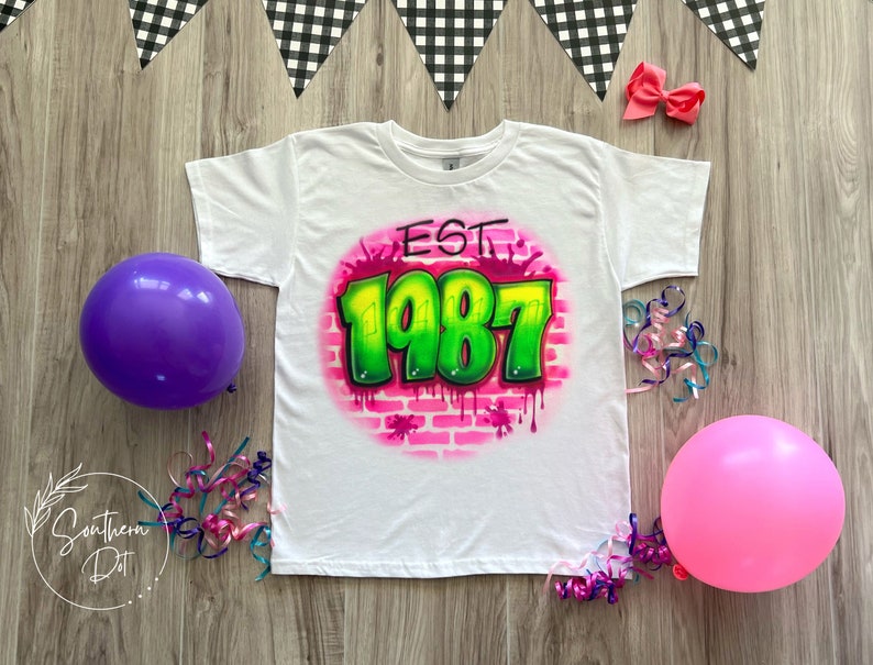 Est Year Custom Airbrush Shirt Etsy