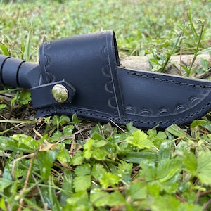 Ka-Bar Short Leather Sheath | Horizontal Quick Cross Draw | Left Hand | Right Hand | Kabar Ka Bar| Knife not included, Sheath only | Black