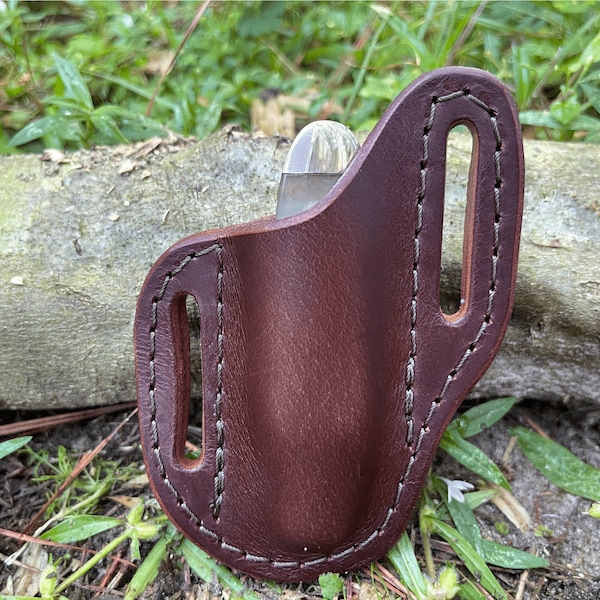 Leather Pancake Knife Sheath for Trapper