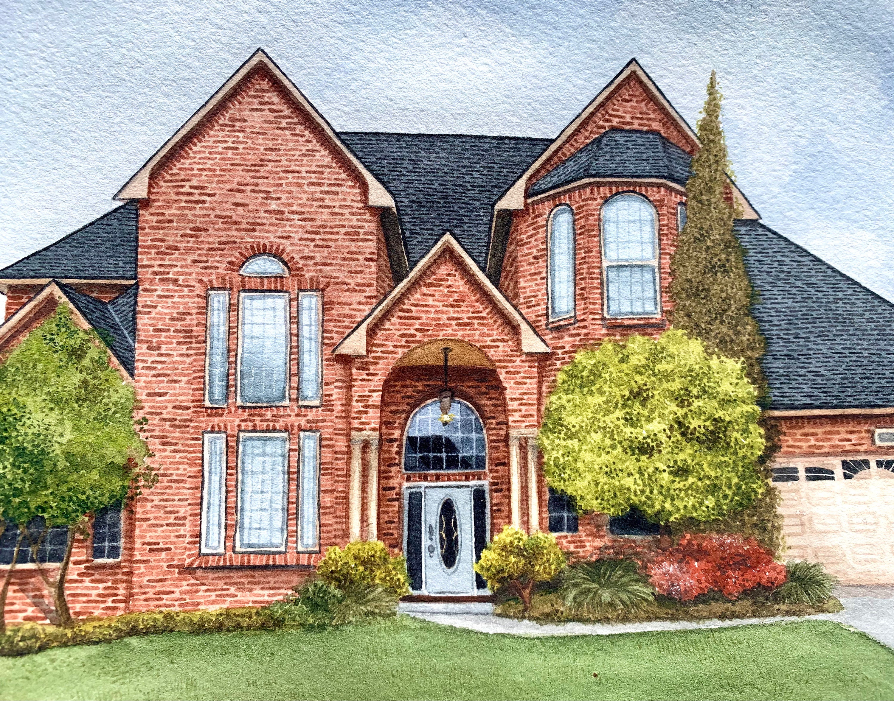 Hand Painted Custom Watercolor House Portrait, House Painting From ...