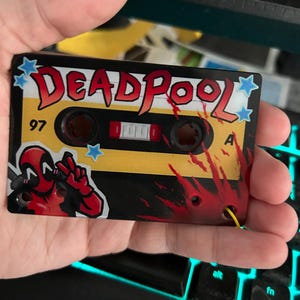 Deadpool cassette charm 3.5 in