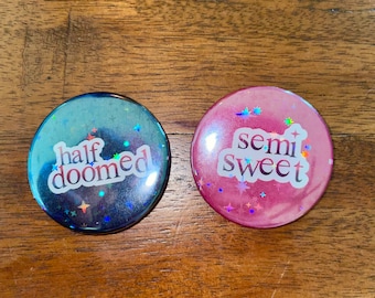 fall out boy half doomed / semi sweet folie a deux matching pin set