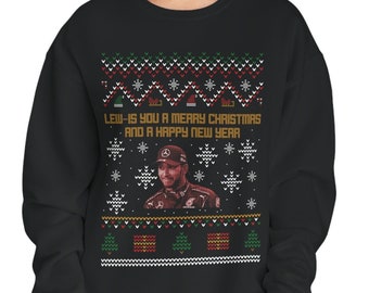 Lewis Hamilton Ugly Christmas Sweater Unisex NuBlend® Crewneck Sweatshirt, racen, motorsport, cadeau voor F1-fans, Formule 1, F1 Merch