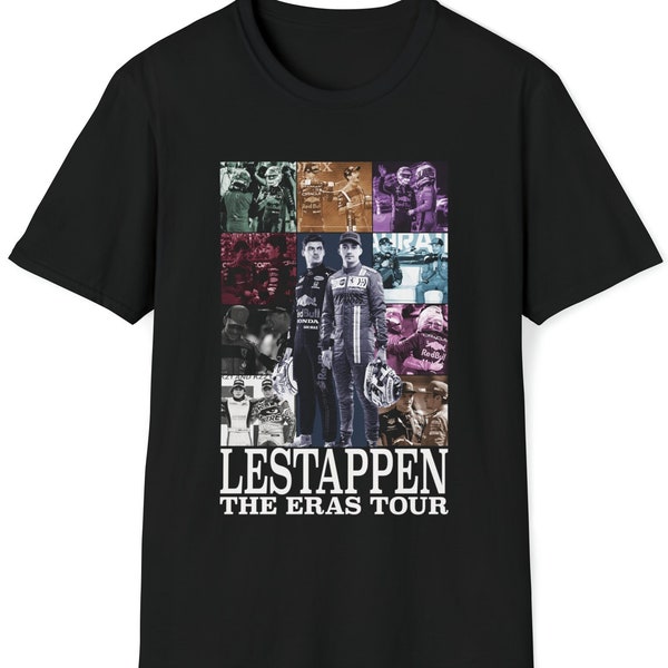 Lestappen (Charles Leclerc e Max Verstappen)T-shirt softstyle unisex The Eras Tour, t-shirt f1, piloti f1, merch di formula uno, corse