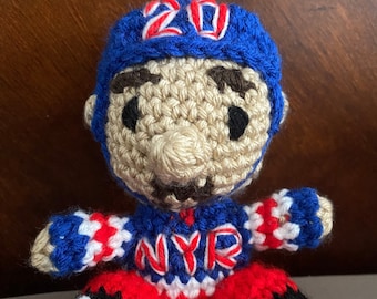Mini Chris Kreider Crocheted Doll, NY Rangers Hockey Fan Gift
