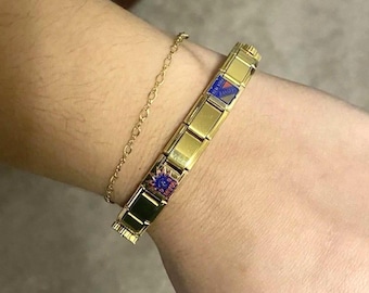 New York Rangers Italian Charm Bracelet | Hockey Fan Jewelry | NY Rangers Inspired Bracelet | Game Day Accessory |Custom Charm Bracelet Gift